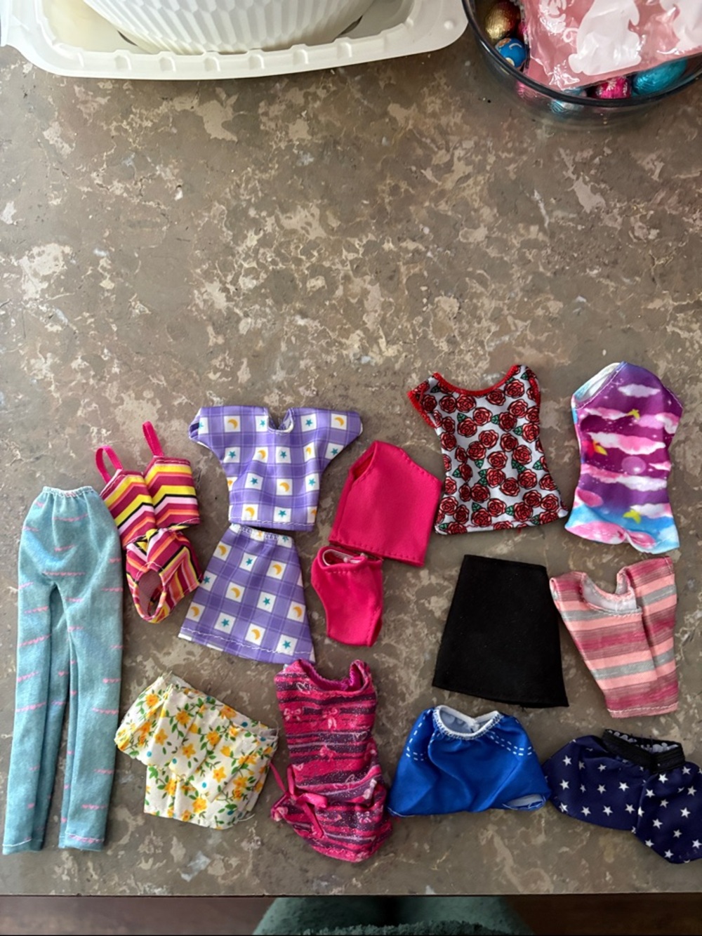 Barbie Multicolor Doll Clothes Lot - Pink, Purple, Blue, Black, Red